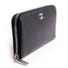 Portefeuille CHANEL cuir grainé noir an zip