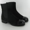 T37 CHANEL Black Suede boots