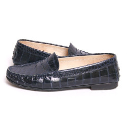 Mocassins TOD'S crocodile bleu marine T38