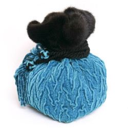 Sac ISABEL CANOVAS  velours de soie turquoise vintage