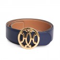 Ceinture HERMES T70 réversible bleu vintage