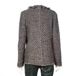 Veste gilet ARMANI T48 tweed stretch gris/marron