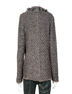 Veste gilet ARMANI T48 tweed stretch gris/marron