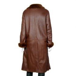 Manteau CHANEL T40 peau retournée marron