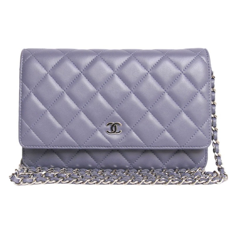 Authenticated Used CHANEL Chanel boy purple wallet fold trifold cocomark  leather ladies  Walmartcom