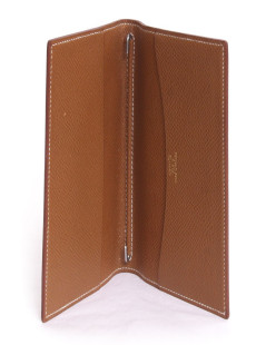 porte agenda HERMES cuir grainé courchevel gold