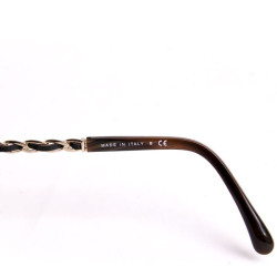 Lunettes de soleil CHANEL marron façon bois 