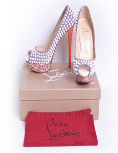 Escarpins "Lady peep spikes" CHRISTIAN LOUBOUTIN t 37.5 