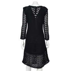 Robe CHANEL T40 crochet noir