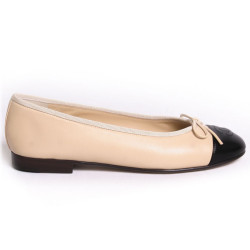 Ballerines CHANEL T 36/5 bicolores beige et noir