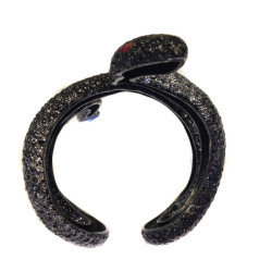 Manchette "Serpent" ruthénium  strass autres marques