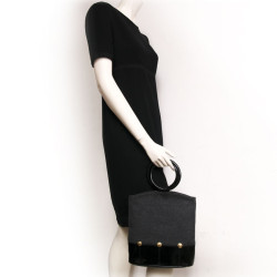 Sac GIVENCHY feutrine grise et vernis noir