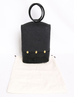 Sac GIVENCHY feutrine grise et vernis noir