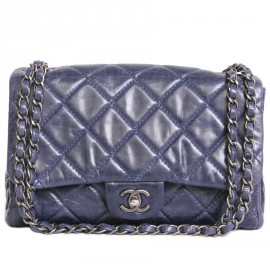 CHANEL blue soft ice leather bag