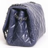 Sac CHANEL cuir souple bleu