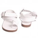 "Stopover" HERMES T 37 white calf sandals