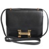 mini sac "Constance" HERMES cuir box noir vintage