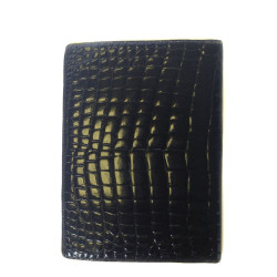 portefeuille MORABITO crocodile noir et bords en or 18 carats