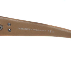 Lunettes de soleil CHANEL façon bois et branches cuir matelassé 