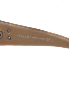 Lunettes de soleil CHANEL façon bois et branches cuir matelassé 