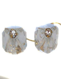 Clous d'oreille  MARGUERITE DE VALOIS  en cristal Swarovski transparent