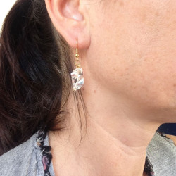 Clous d'oreille MARGUERITE DE VALOIS  en cristal Swarovski transparent