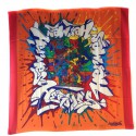 Shawl HERMES orange cashmere and silk model graffiti