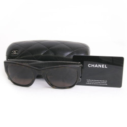 Lunettes de soleil CHANEL branches tissu jean's gris