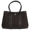 Sac "gardenparty"HERMES mini toile et cuir marron