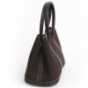 Sac "gardenparty"HERMES mini toile et cuir marron