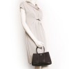 Sac "gardenparty"HERMES mini toile et cuir marron