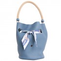 Bucket feeder calf-taurillon clemence blue HERMES bag