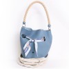 Sac seau HERMES veau taurillon clémence bleu 