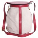 Sac Farming HERMES cuir grainé rouge vintage