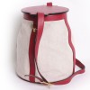 Sac "Tambour" HERMES cuir grainé rouge