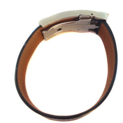 Bracelet HERMES homme cuir et métal palladié