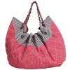 Sac plage CHANEL toile rose 