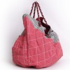 Sac plage CHANEL toile rose 