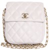 Sac CHANEL cuir matelassé blanc vintage