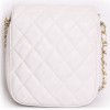 White vintage CHANEL quilted leather bag