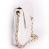 White vintage CHANEL quilted leather bag