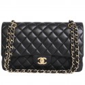 Sac Timeless CHANEL cuir d'agneau lisse matelassé 