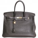 Birkin 35 HERMES taurillon clemence Brown