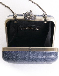 Bag pouch HOUSE OF HARLOW 1960 leather way blue oil snake