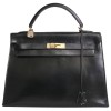 Sac Kelly 32 HERMES cuir box noir