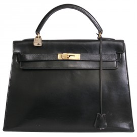 SADDLER 32 leather black bites box SADDLER HERMÈS Kelly bag