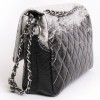 Gray and black glossy leather CHANEL bag