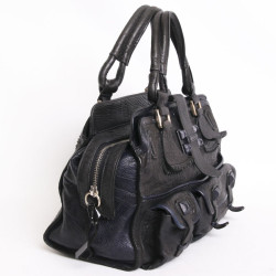 Sac CHLOE bicolore en cuir de vachette noir et bleu