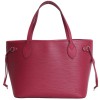 Sac "Never full" avec sa pochette LOUIS VUITTON cuir épi fuchsia