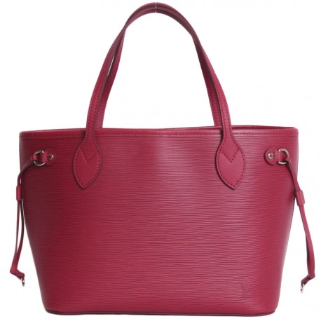 Sac "Never full" avec sa pochette LOUIS VUITTON cuir épi fuchsia